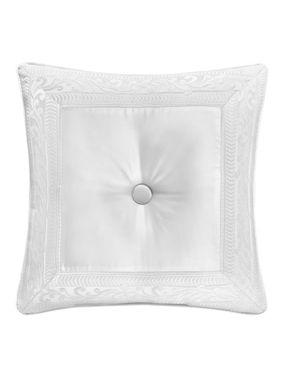 Queen New York Bianco Tufted Decorative Pillow, 20" X 20" - White
